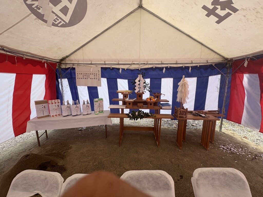 中日本技工加茂事務所の地鎮祭の風景