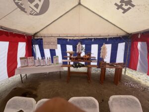 中日本技工加茂事務所の地鎮祭の風景